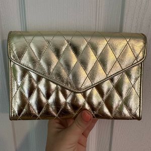 EUC GOLD LISETTE NY CROSSBODY/CLUTCH
